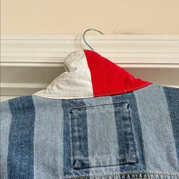 Tommy Hilfiger 90s Revival Streetwear Denim Striped Mixed-Wash Trucker Jacket M - Picture 9 of 9